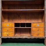 Antique painted pine desk or secretaire with wall unit from Germany late 1800s.