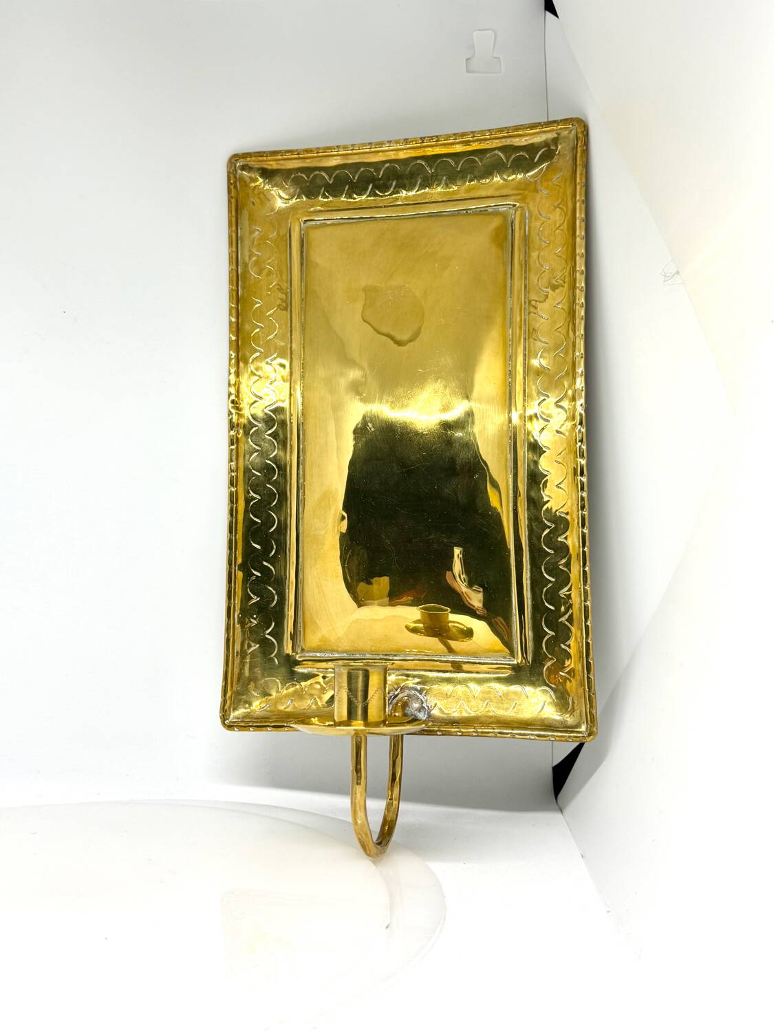 Large ScandiSca Vintage Brass Wall Candle holder  Sconce  height 34 cm