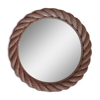 Sisal round mirror
