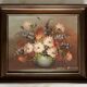 Oil on canvas still life with flowers