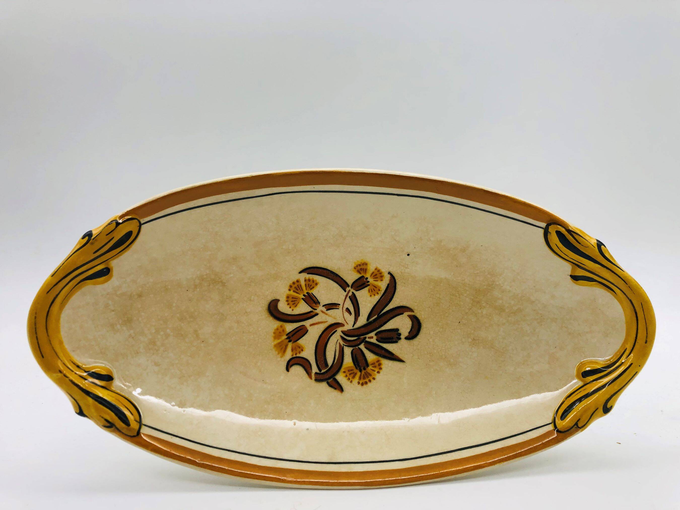 Set of 2 dishes - Creil et Montereau – Carnation model.