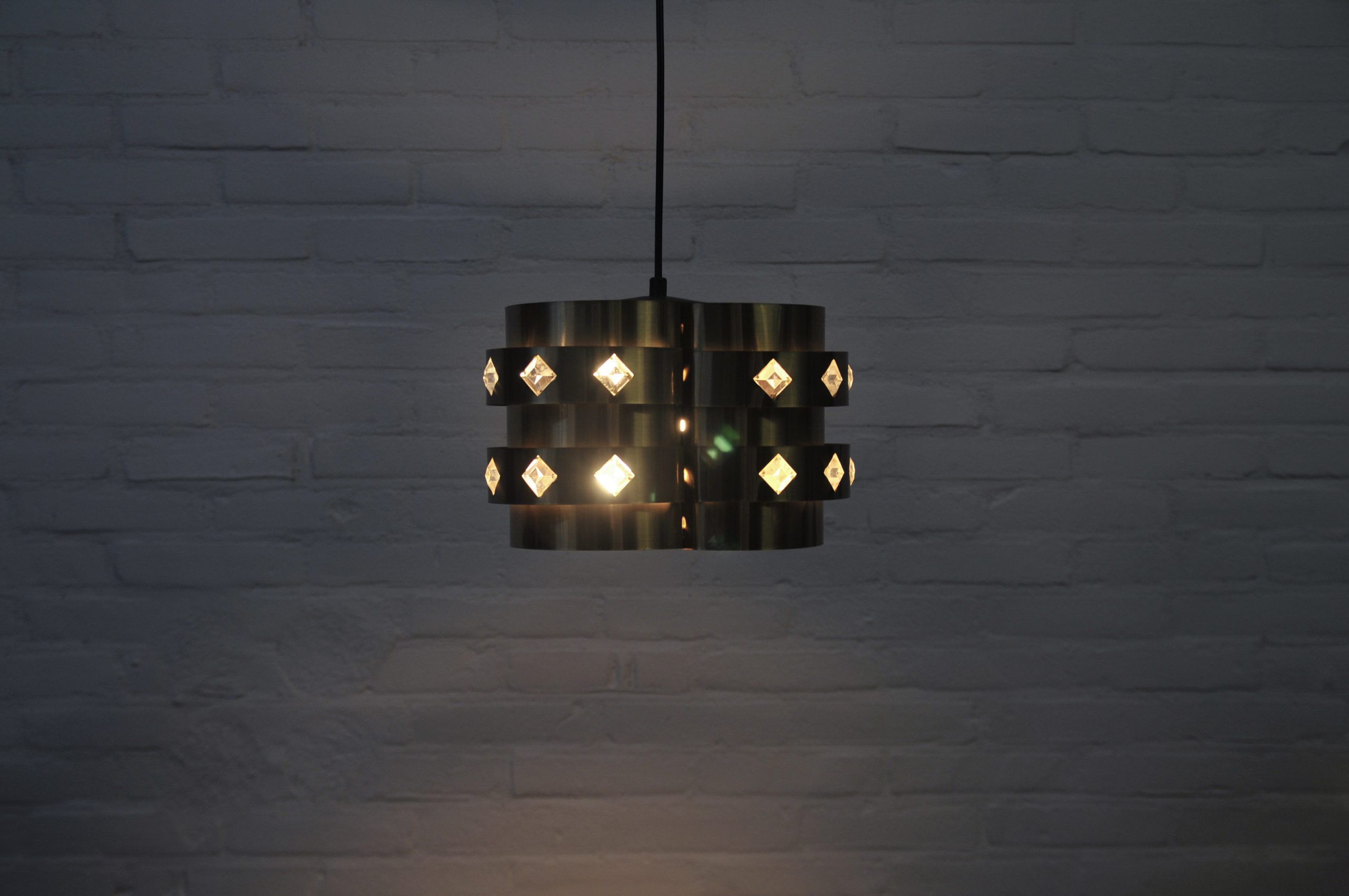 Vintage gold pendant lamp Werner Schou