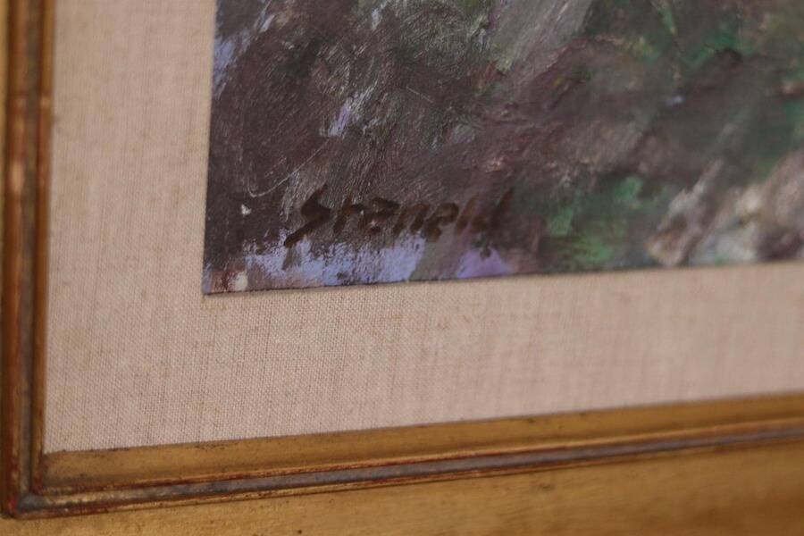 Original Swedish oil on panel – “Path” by Steneld – vintage & framed – 60 × 50 cm (23.6" × 19.7")