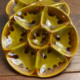 Oyster plates, set of six, earthenware, Gien