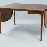 Danish teak table with extensions, vintage scandinavian 1960s