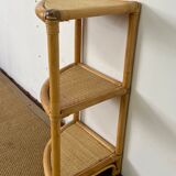 Etagère d'angle en rotin