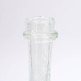 Clear bubbled glass carafe bottle from Biot, 1970s