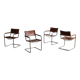MG5 dining chairs in cognac leather and chrome by Mart Stam & Marcel Breuer, 1960s