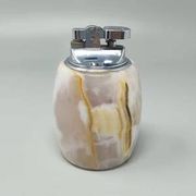 1960s mid-century modern Italian onyx smoking set with table lighter & ashtray