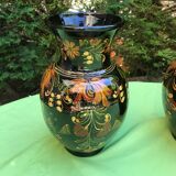 Paire de vases vintage en grès de Savoie