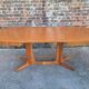 Large vintage extendable oval Baumann table, antique furniture for 6/12 covers.