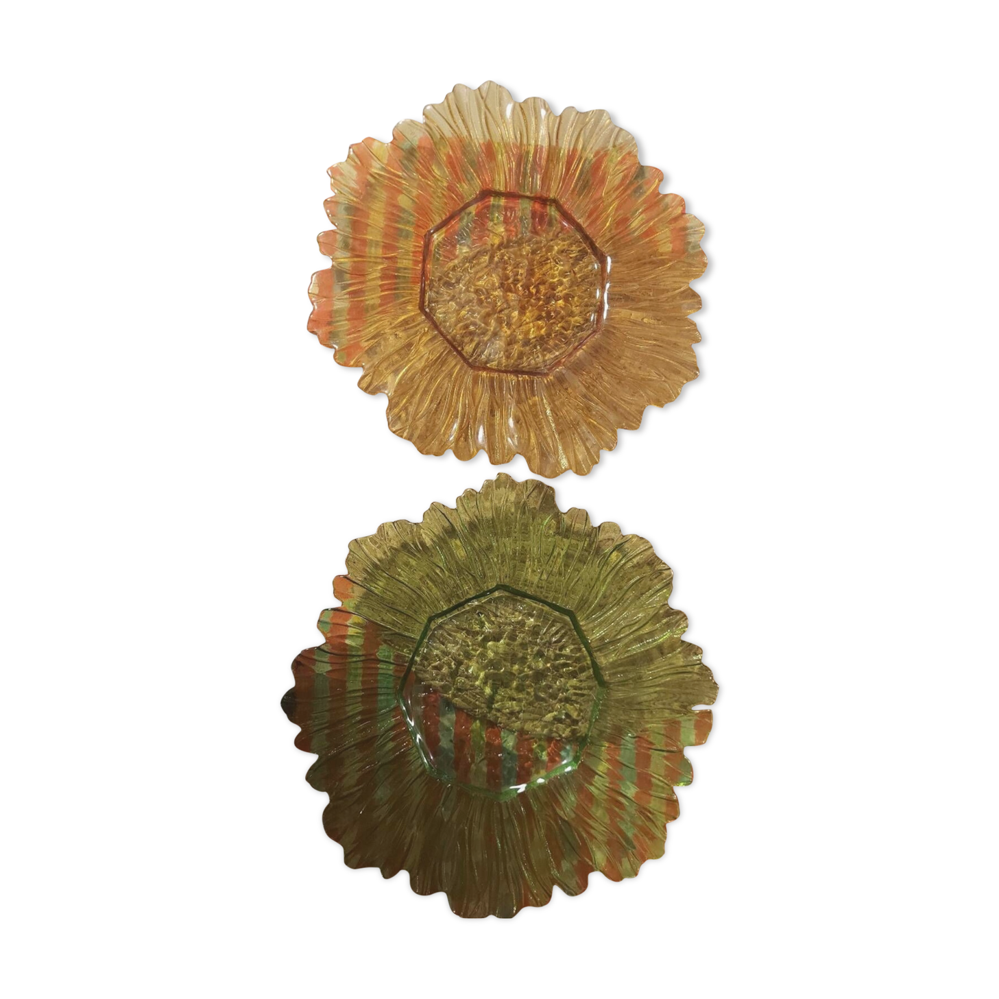 2 large art deco design plates