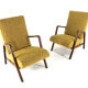 Knicos armchair in teak with yellow upholstery - very rare dutch design