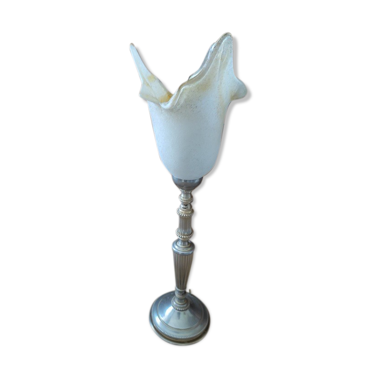 Bedside lamp living room metal tulip paste old vintage glass