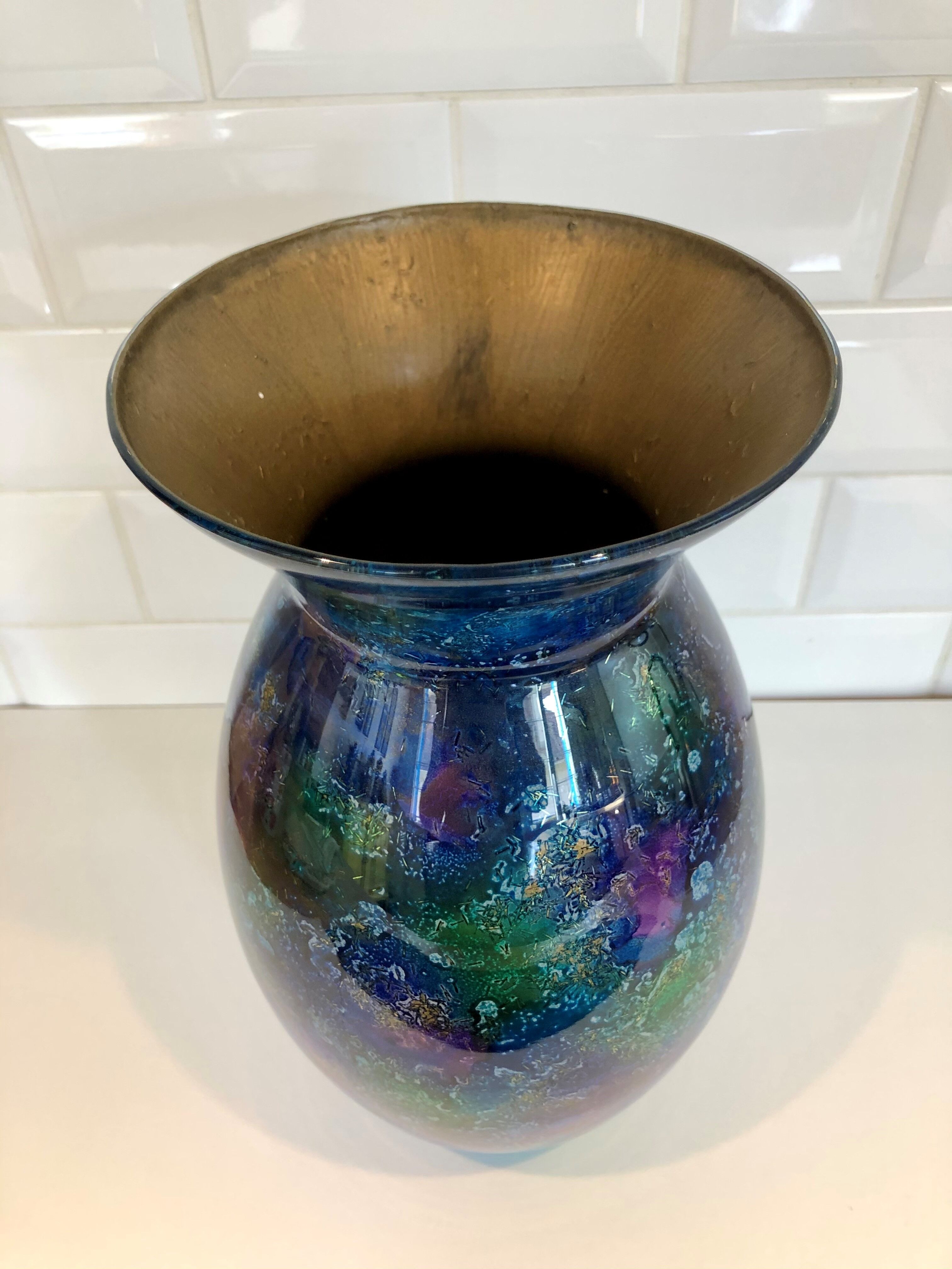 80's glass vase - Atelier Laque Line