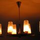 Chandelier glass metal and brass globe golden 6 lights 50-60
