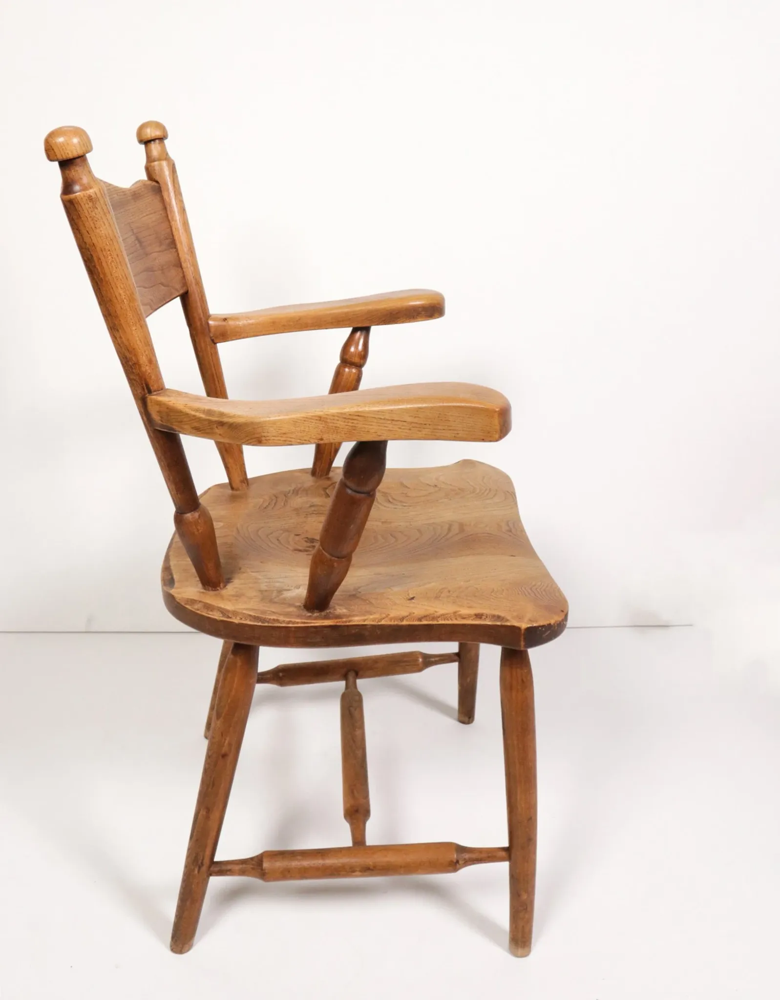 Brutalist oak fireside chair – wabi sabi armchair