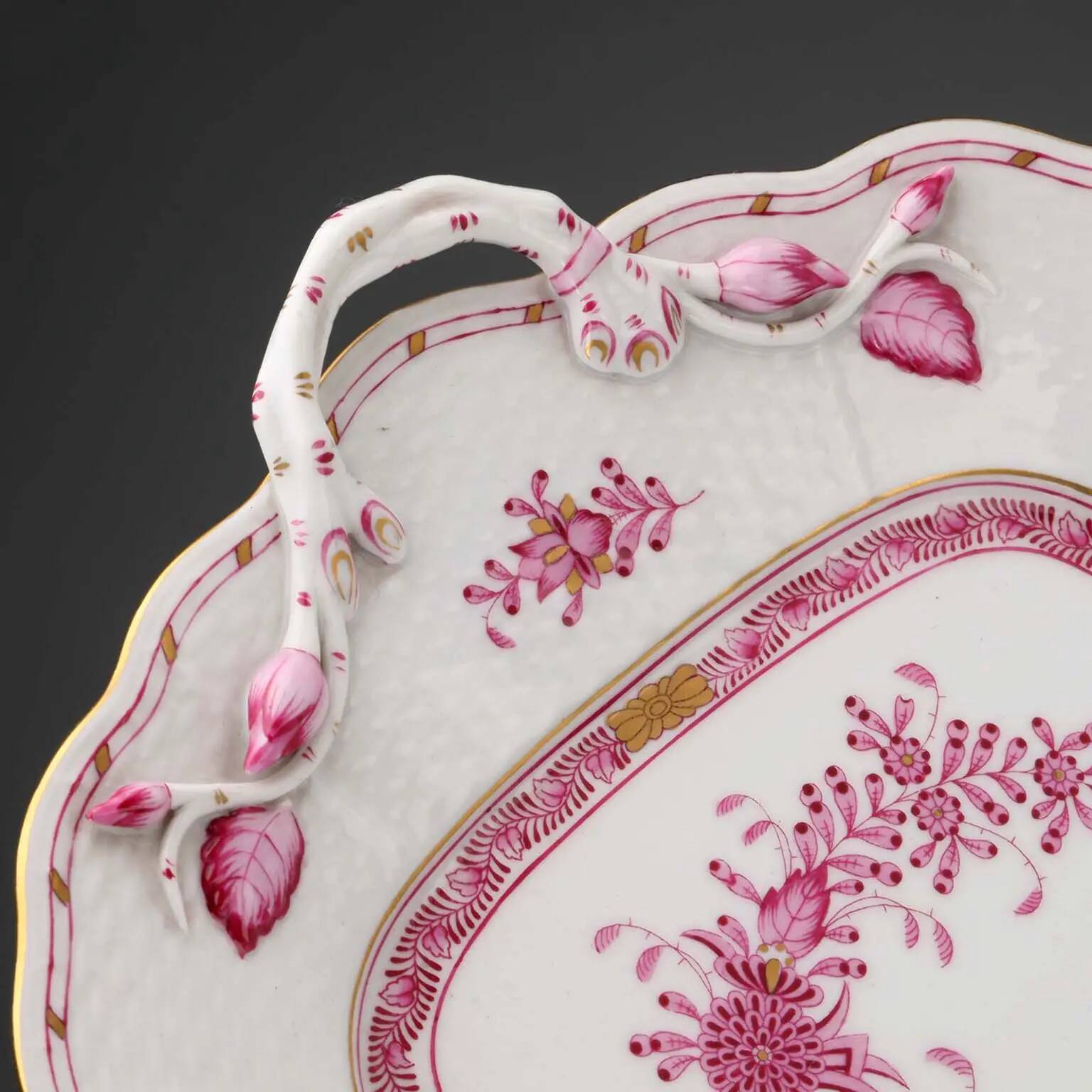 Antique porcelain plateau Herend Hungary 20th century