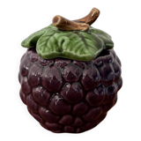 Small jam pot in blackcurrant grape slipware – Antique ceramic