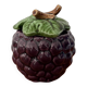 Small jam pot in blackcurrant grape slipware – Antique ceramic