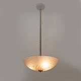 Ercole Barovier Art Deco Murano Glass Italian Pendant Chandelier "Pulegoso"