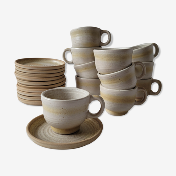 Set of sandstone cups and undercups