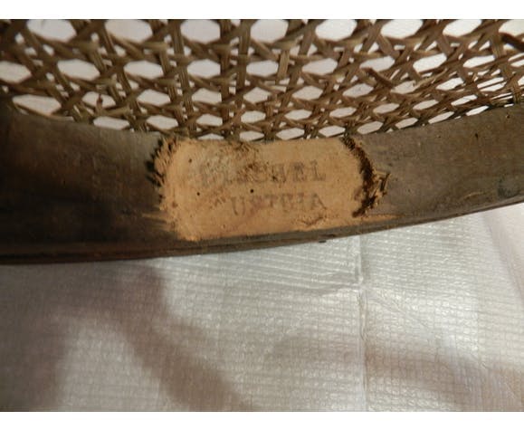 1950s wooden Fischel bistro chair seated fluted