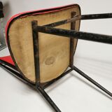 series of 6 Vintage red chairs design COLETTE GUEDEN 60s