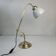 VINTAGE ARTICULATED DESK LAMP IN BRASS AND OPAL GLASS