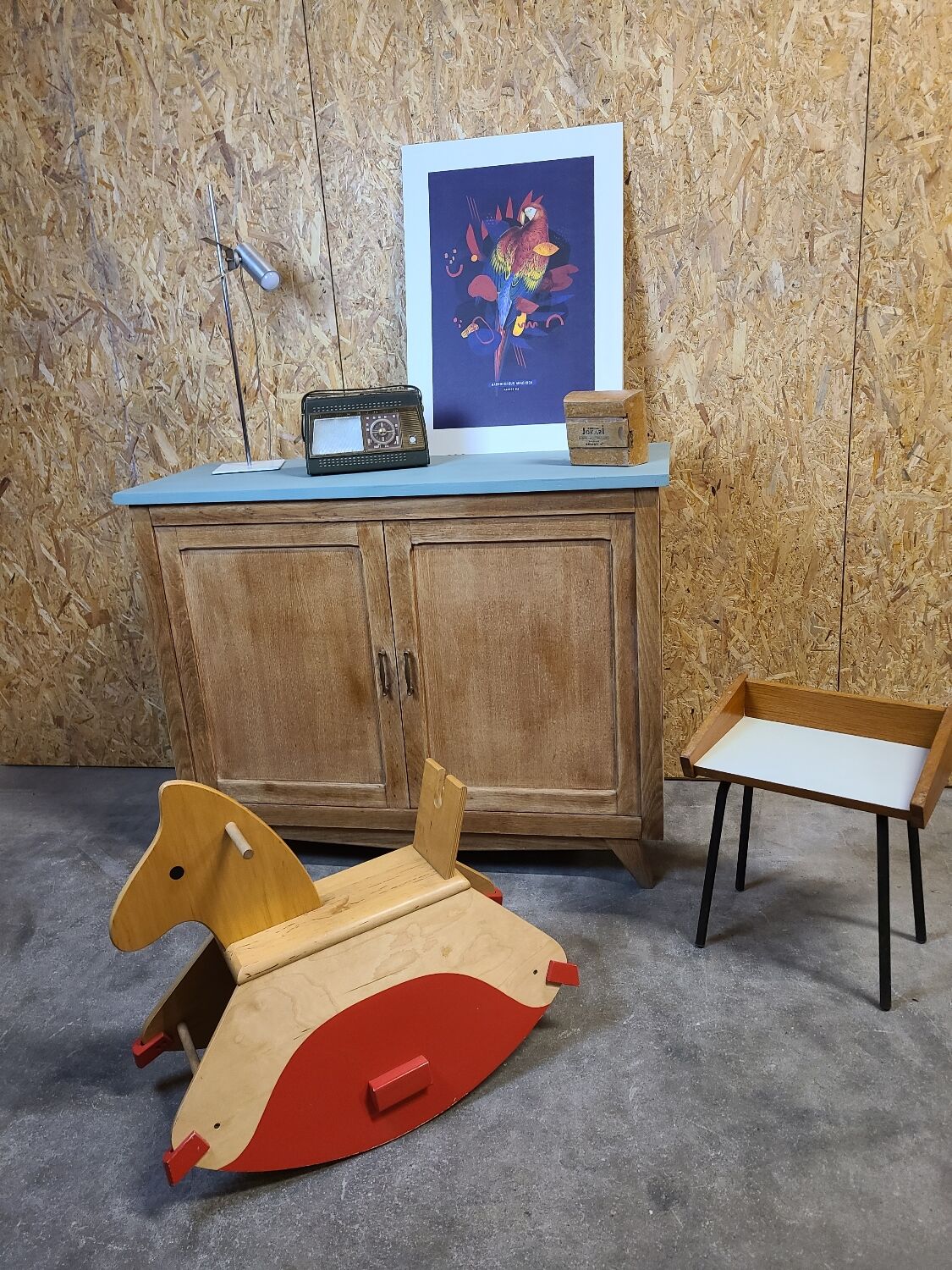 Vintage patinated parisian cabinet circa 1950