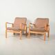 Pair of Swedish Ire Möbler bent beech armchairs, 1960s
