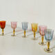 6 blown crystal liqueur glasses from Bohemia, 1960s
