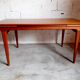 Vintage Scandinavian table 50s 60s in solid teak with extensions, stamped LB