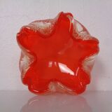 Red & Silver Murano Glass Ashtray by Barovier & Toso, Italy, 1960s