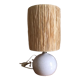 Ceramic table lamp and rafia