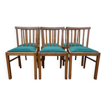 Set of 6 1950s beech chairs.