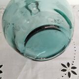 Blue-green demijohn carboy, vintage French, Viresa
