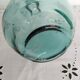 Greenish-blue Dame-Jeanne bottle, vintage French, Viresa