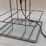 Large geometric chrome and plexiglass lamp, 1970s