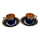 2 coffee cups shape Limoges porcelain litron, blue oven SB