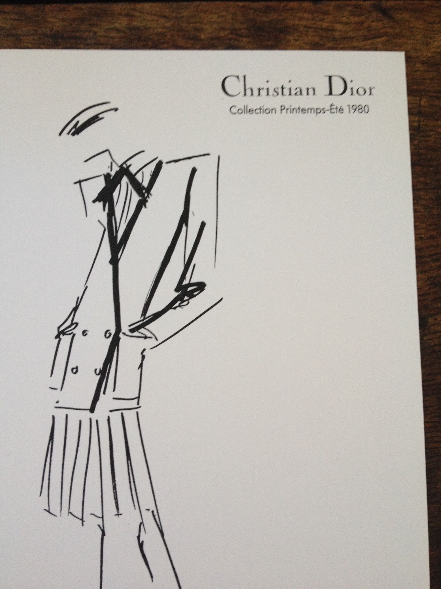 Christian dior, nice sketch of the 1980s black-and-white press mode