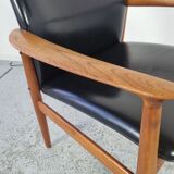 Teak and Skai office chair from Grete Jalk for Glostrup, 60s