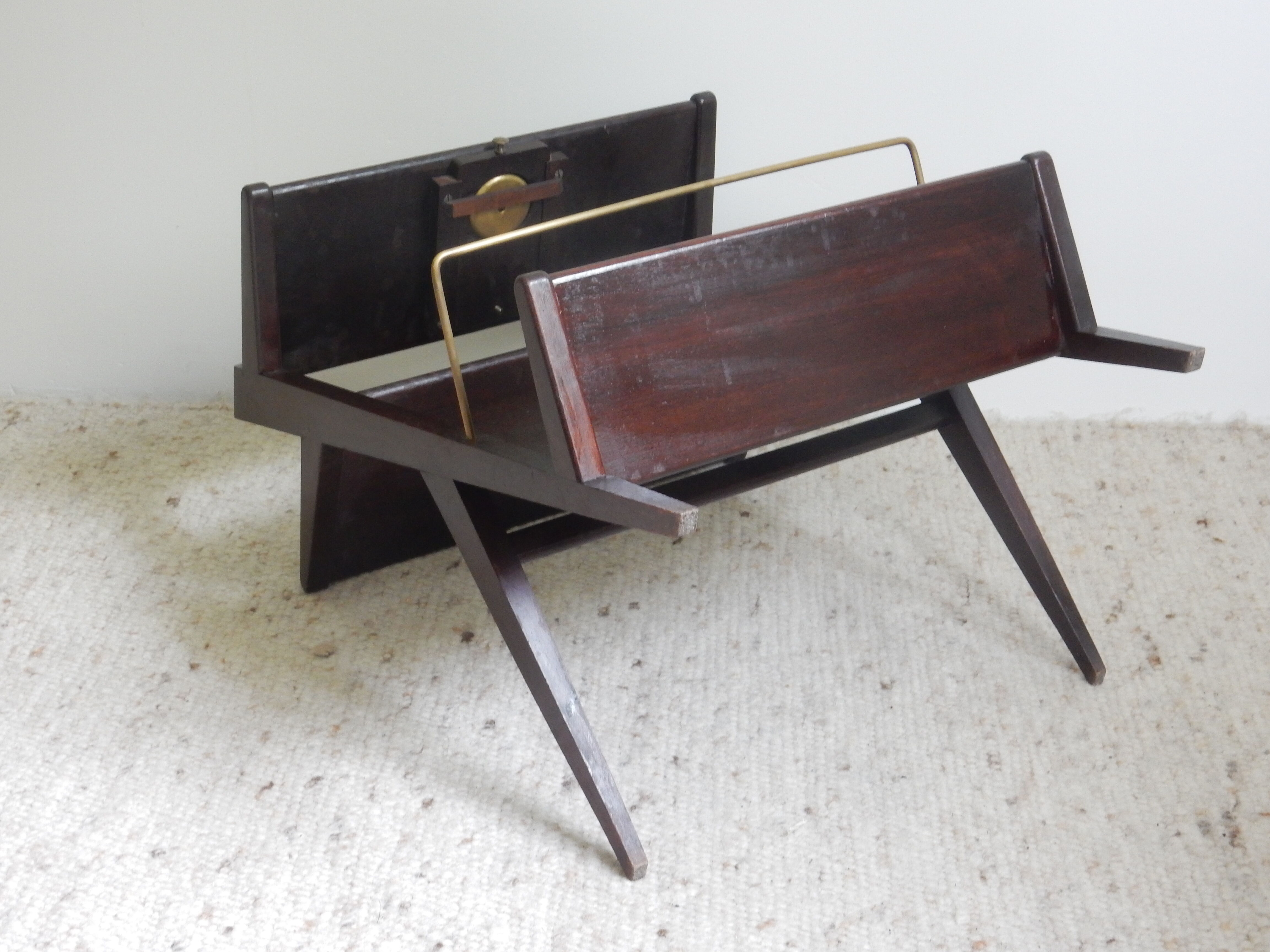 Wooden sofa end magazine holders