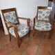 Pair of 19th century restoration armchairs in cherry wood