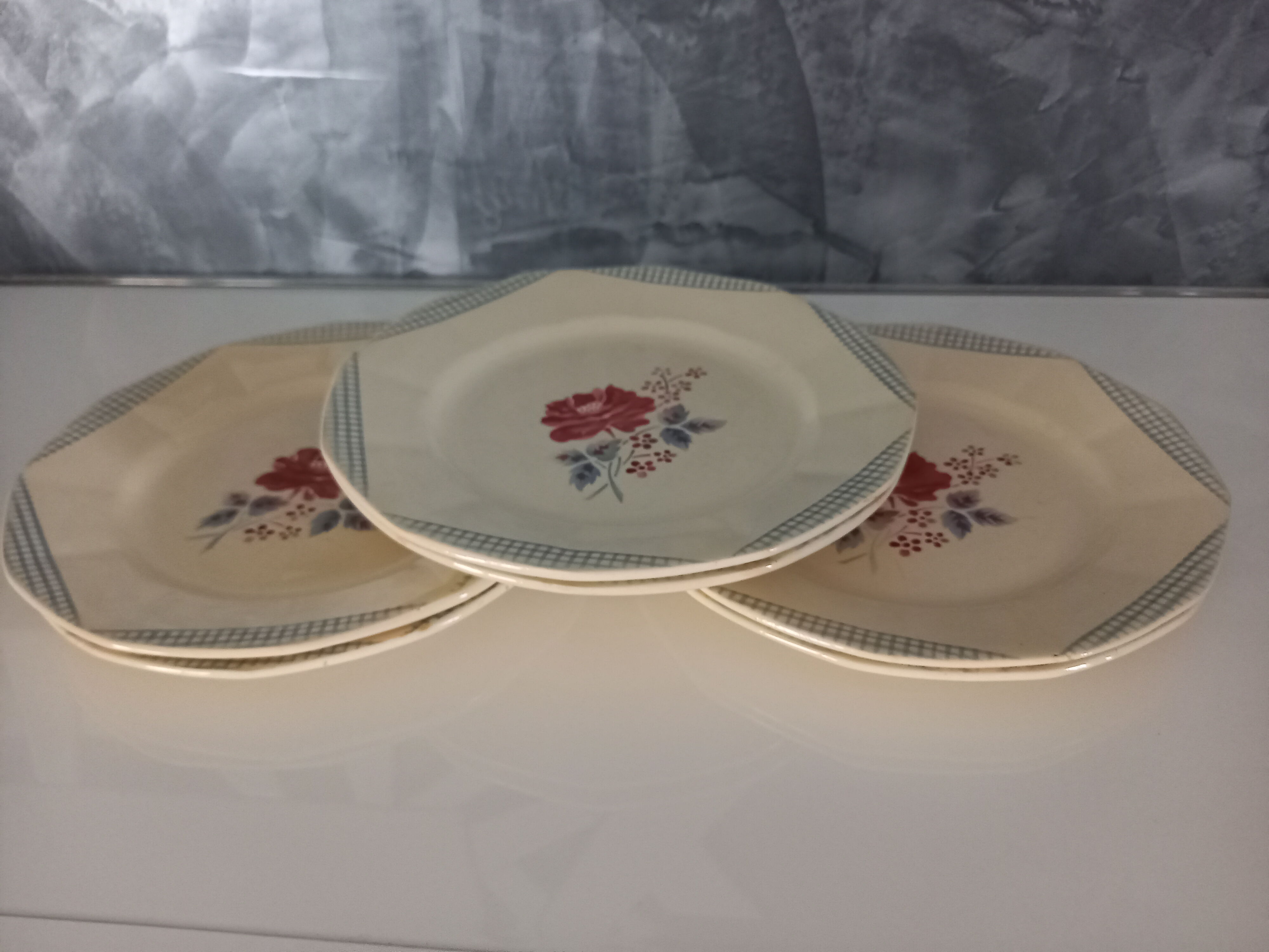 Lot of 6 flat plates Digoin Sarreguemines
