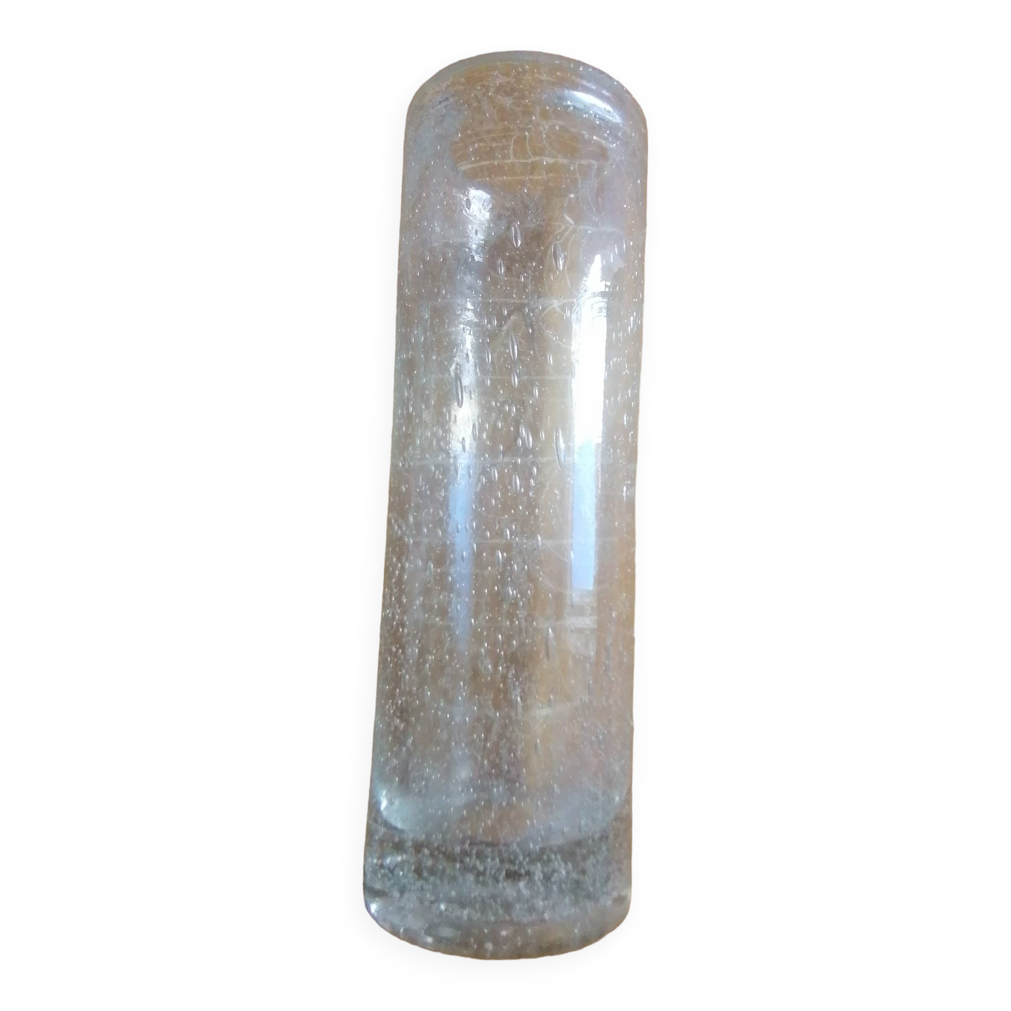 Old biot glass roller vase