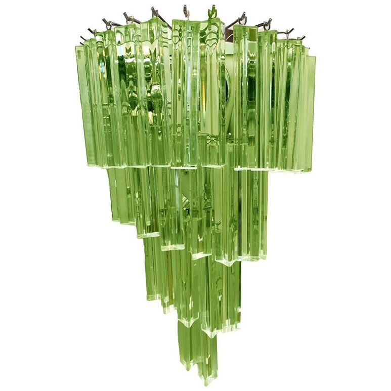 Green triedro murano glass twister wall sconce