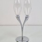Crystal Champagne Flutes in Holder by Philippe Di Meo for Moët & Chandon, 1980s, Set of 2