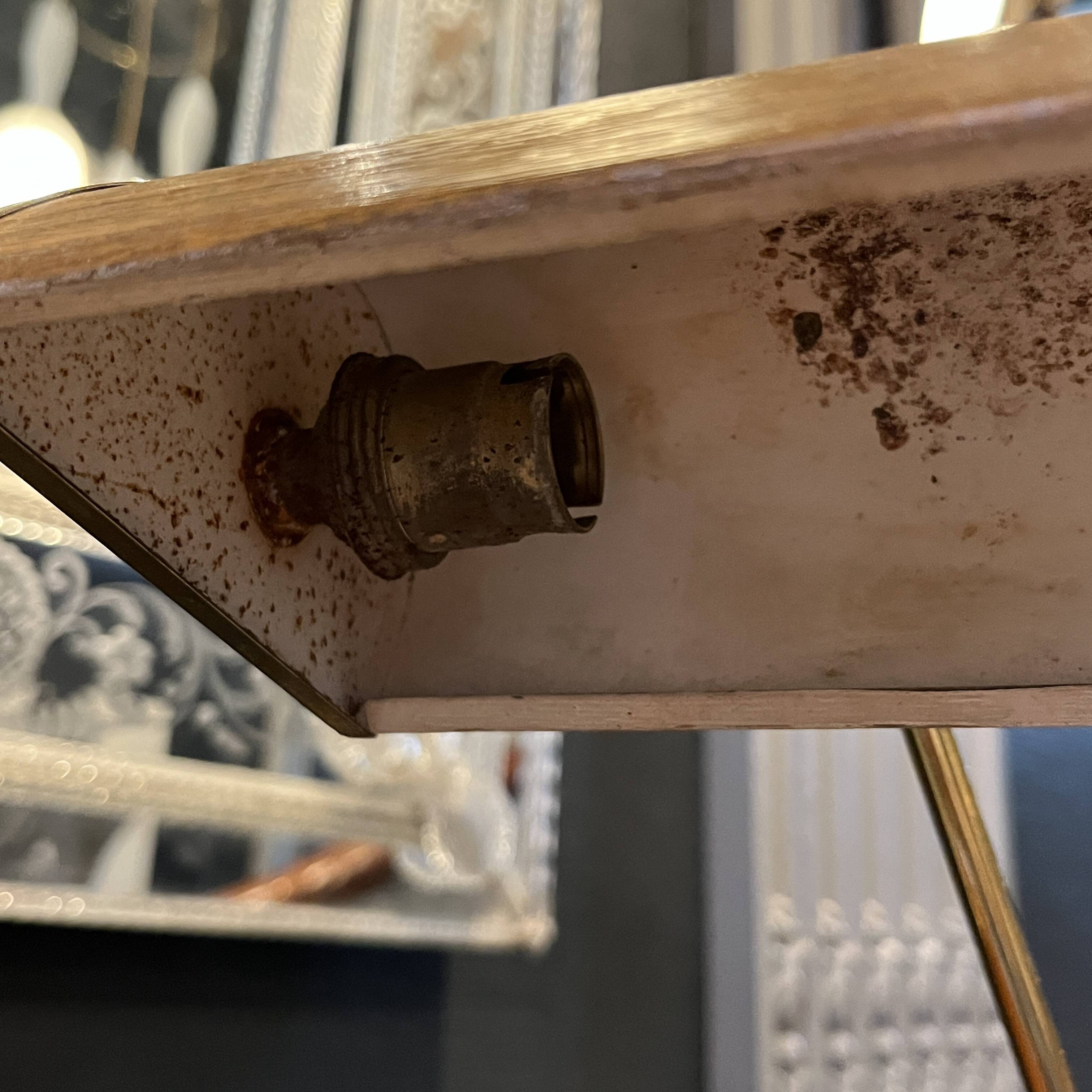 Lampe à poser ou de bureau (doré & brun) JUMO, design moderniste, ca 1945