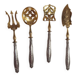 Covered with sweet treats, 4 pieces, silver-plated and vermeil.